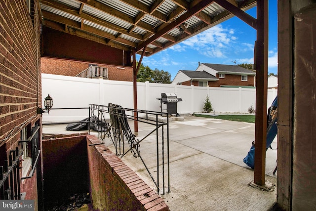 view of patio with grilling area