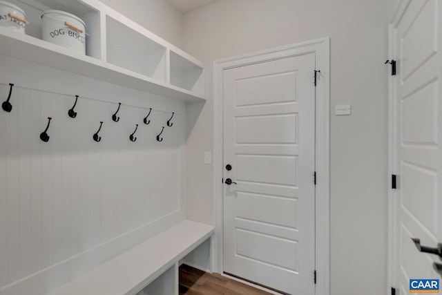 mudroom featuring light wood-type flooring