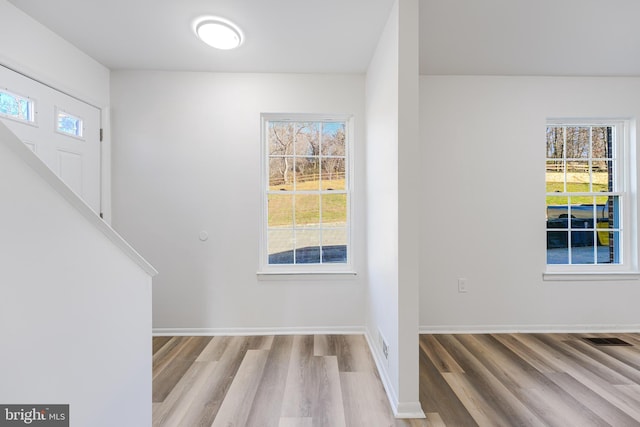 entryway with light wood-type flooring