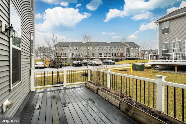 deck with a lawn