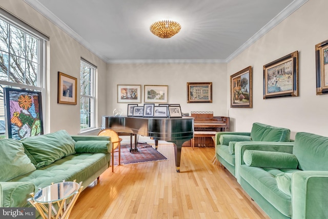 216 Pelagic Ln, Solomons, MD 20688 - living area featuring wood-type flooring and ornamental molding