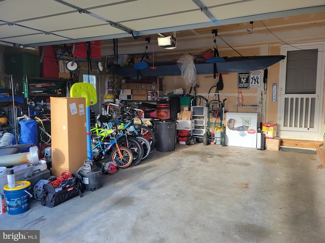 garage featuring a garage door opener