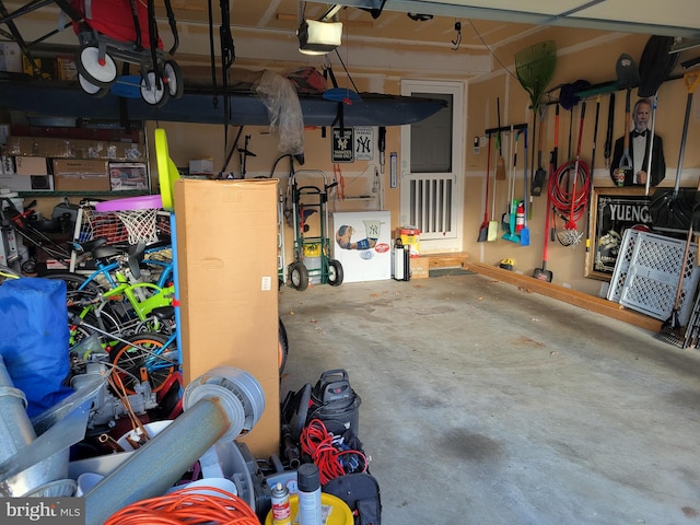 garage featuring a garage door opener