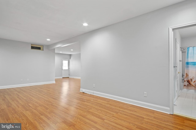 empty room featuring light hardwood / wood-style floors