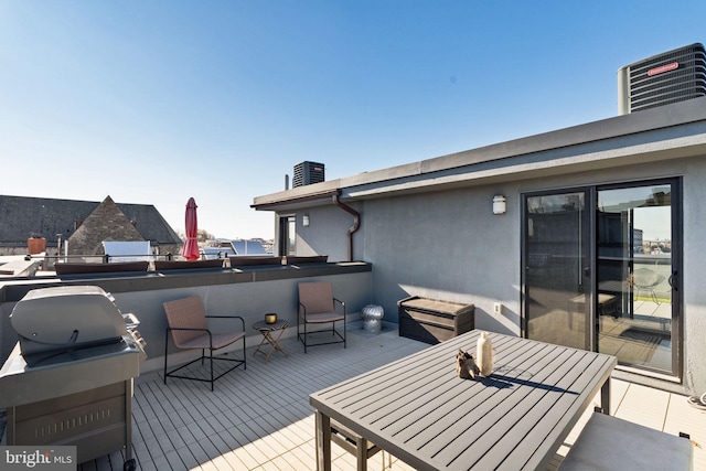 view of patio / terrace featuring central AC unit