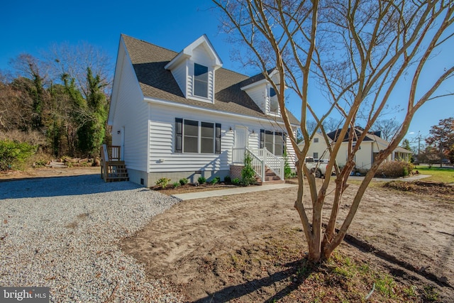 view of cape cod home