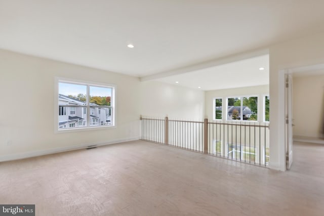 empty room featuring light wood-type flooring