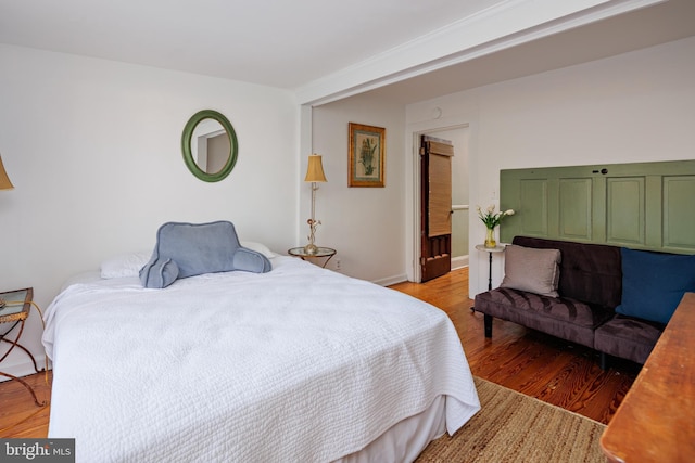 bedroom featuring light hardwood / wood-style flooring