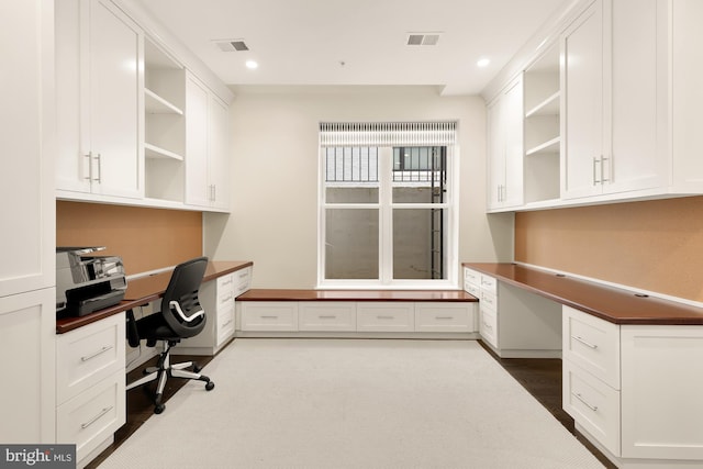 office space with built in desk