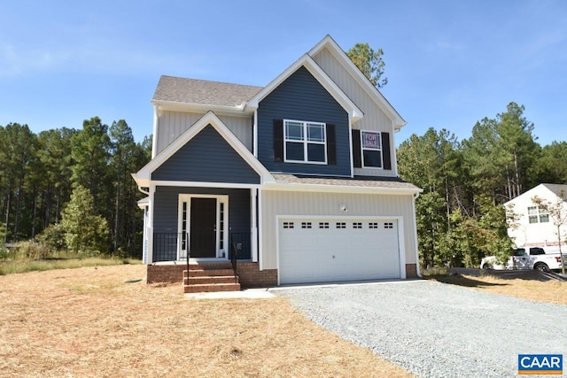 craftsman house featuring a garage