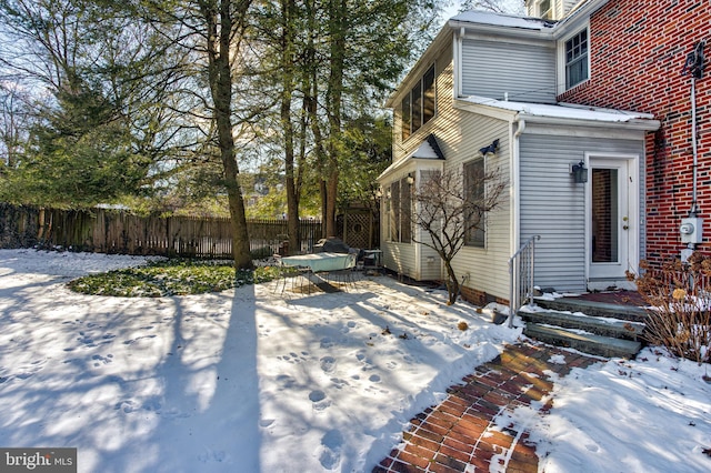 view of snowy exterior