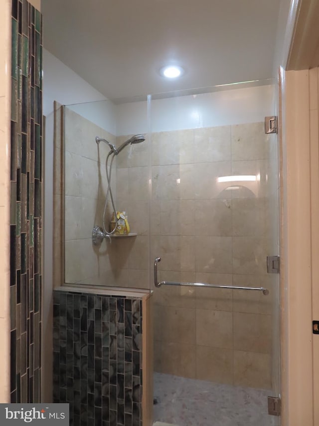 bathroom featuring walk in shower