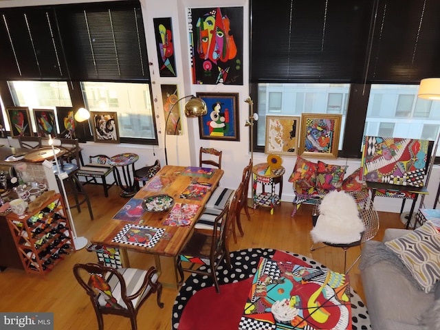 dining space featuring hardwood / wood-style flooring