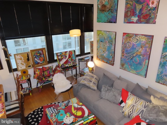 living room featuring hardwood / wood-style floors