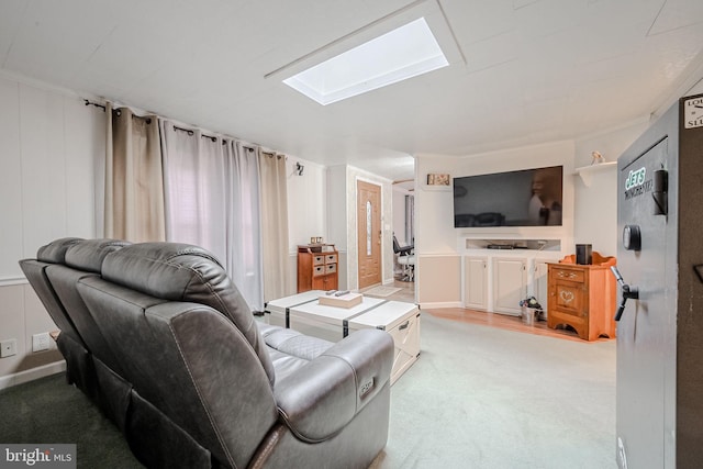 living room featuring light colored carpet