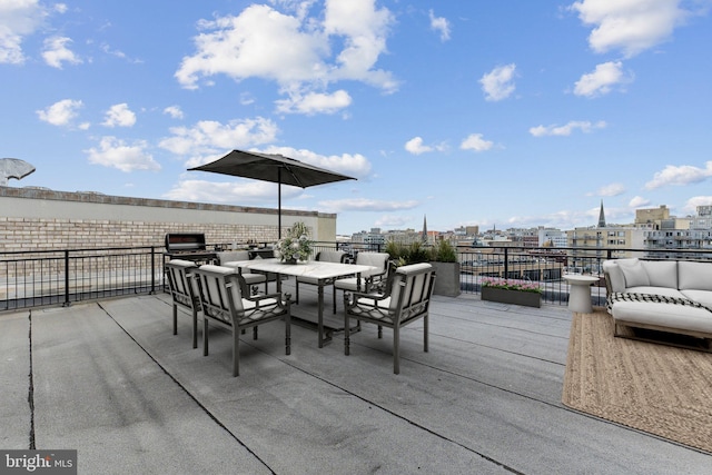 wooden deck featuring outdoor lounge area