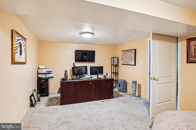 view of carpeted office space