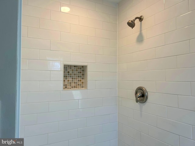 interior details featuring tiled shower