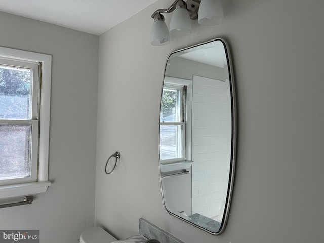 bathroom with plenty of natural light and toilet