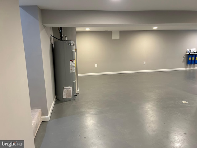 basement with electric water heater