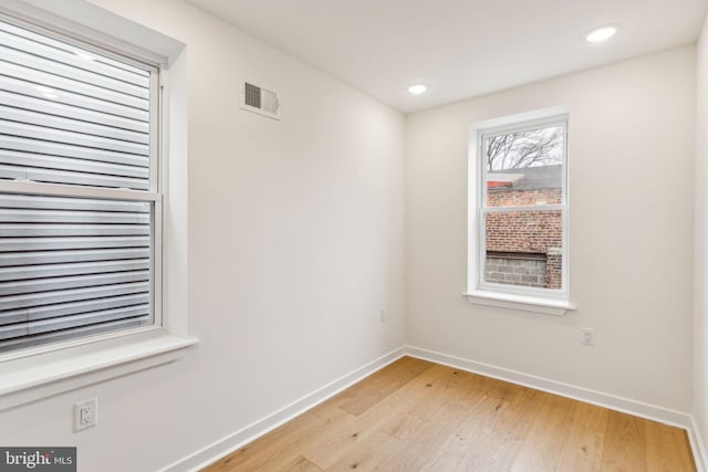 empty room featuring light wood-type flooring