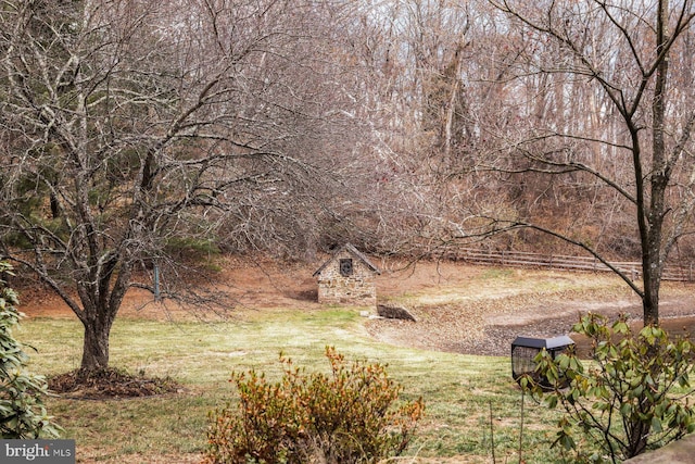 view of yard featuring a rural view