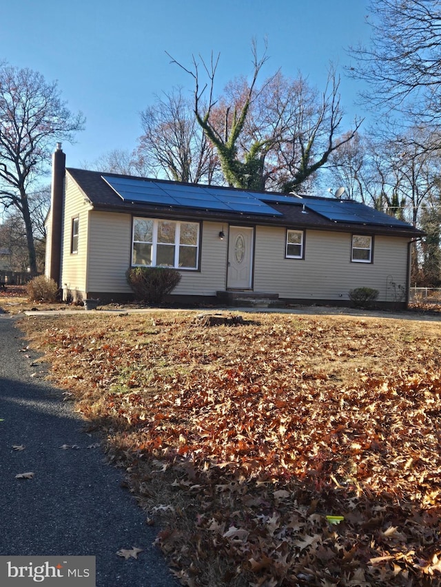 view of single story home