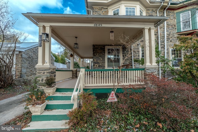 view of patio with a porch