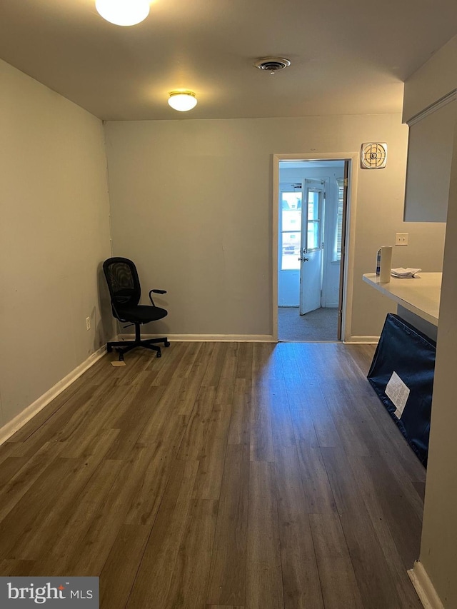 interior space featuring dark hardwood / wood-style floors