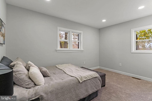 view of carpeted bedroom