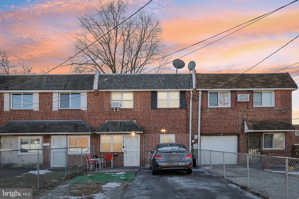 view of property featuring a garage