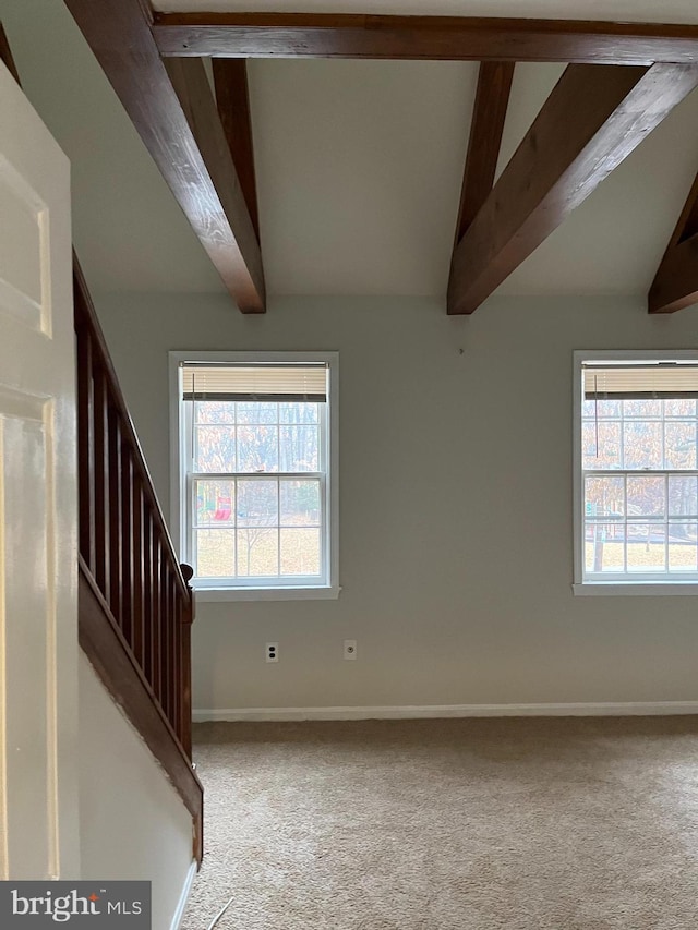 interior space with beam ceiling