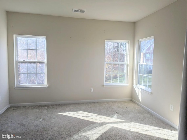 carpeted empty room featuring a healthy amount of sunlight