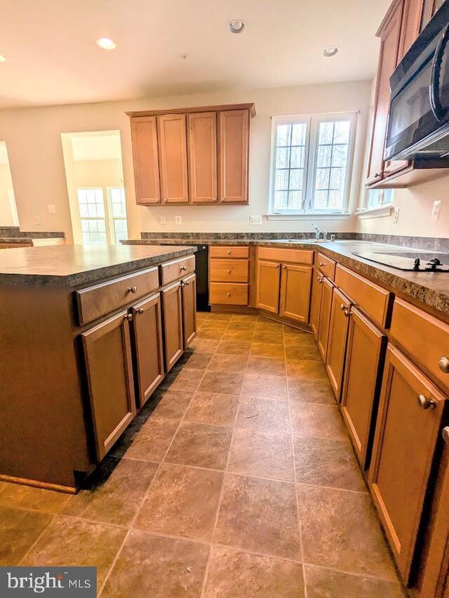 kitchen with black appliances