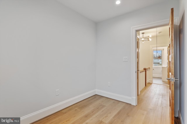 empty room featuring light wood-type flooring