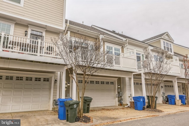 view of property featuring a garage