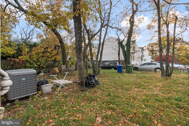 view of yard with cooling unit