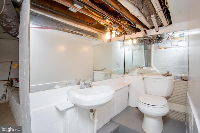 bathroom with sink and toilet