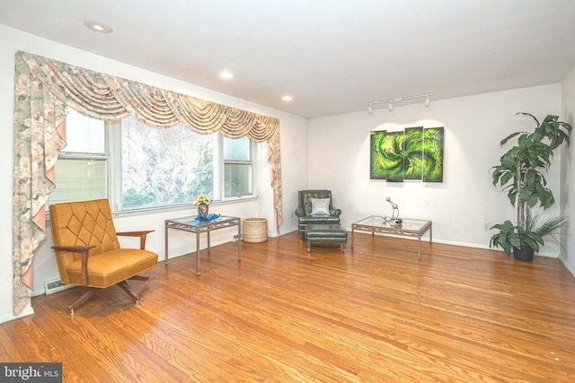 living area featuring light hardwood / wood-style floors