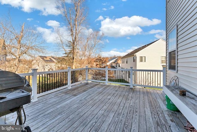 deck featuring area for grilling