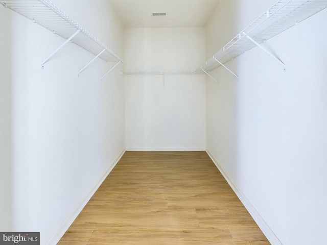 walk in closet featuring light wood-type flooring