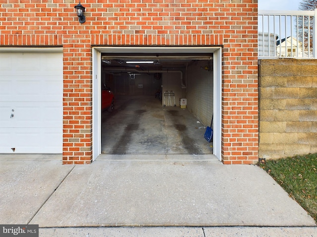 view of garage