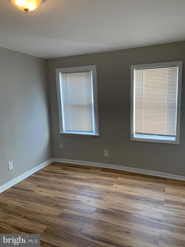 empty room featuring light hardwood / wood-style floors