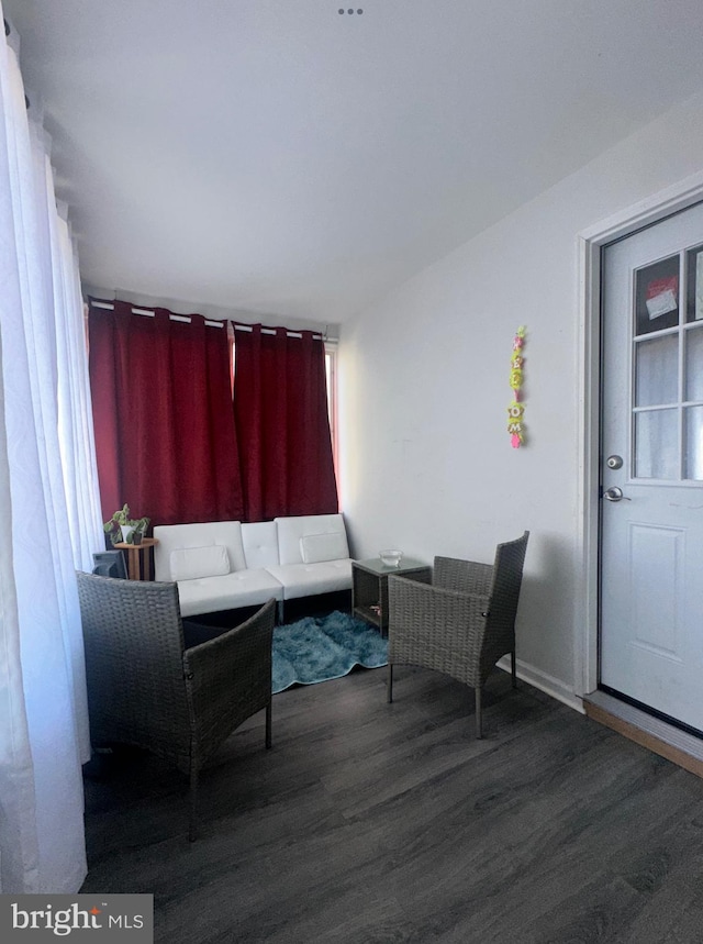 interior space featuring dark wood-type flooring