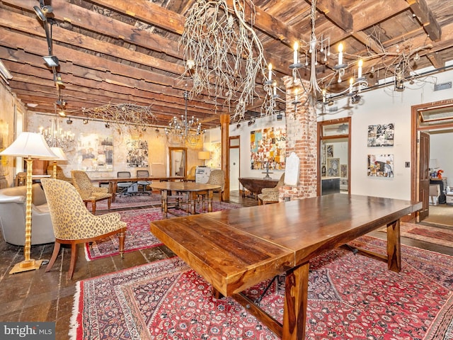 dining space with ornate columns