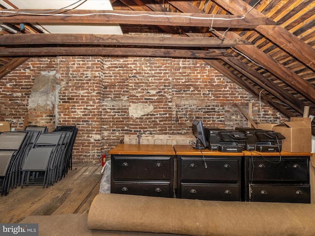 view of unfinished attic