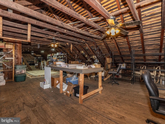 view of unfinished attic