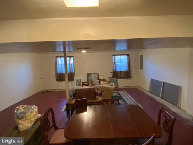 dining room with electric panel