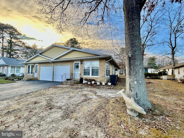 view of front of house with a garage