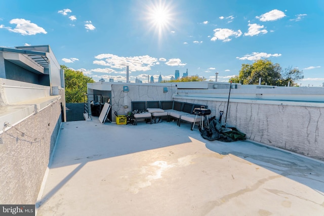 exterior space with outdoor lounge area